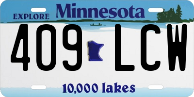 MN license plate 409LCW