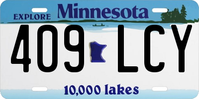 MN license plate 409LCY