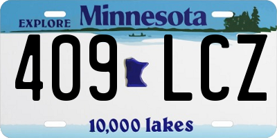 MN license plate 409LCZ