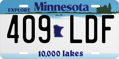 MN license plate 409LDF