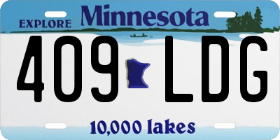 MN license plate 409LDG