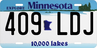 MN license plate 409LDJ