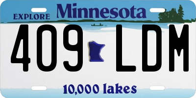 MN license plate 409LDM