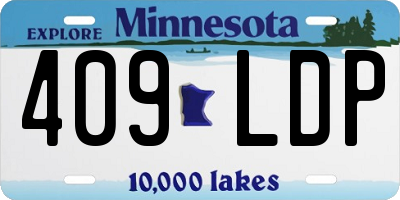 MN license plate 409LDP