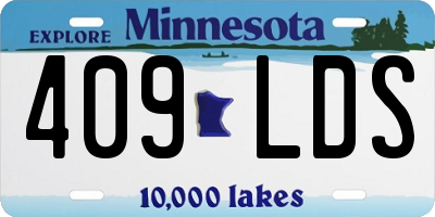 MN license plate 409LDS