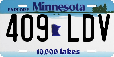 MN license plate 409LDV