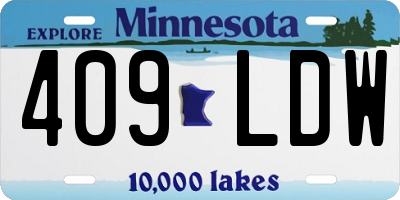 MN license plate 409LDW