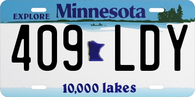 MN license plate 409LDY