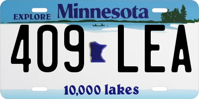 MN license plate 409LEA