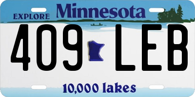 MN license plate 409LEB