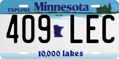 MN license plate 409LEC
