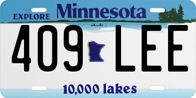 MN license plate 409LEE