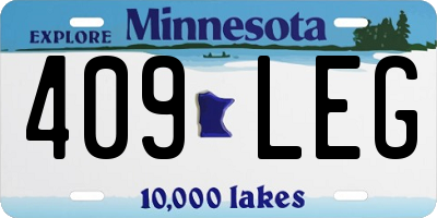 MN license plate 409LEG