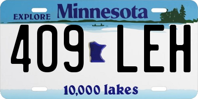 MN license plate 409LEH