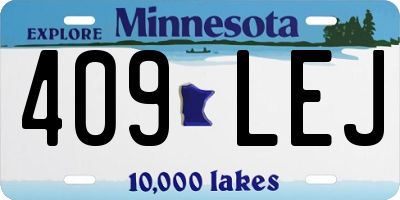 MN license plate 409LEJ