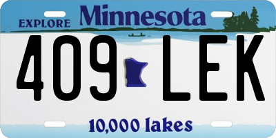 MN license plate 409LEK