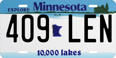 MN license plate 409LEN