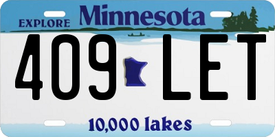 MN license plate 409LET