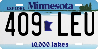 MN license plate 409LEU
