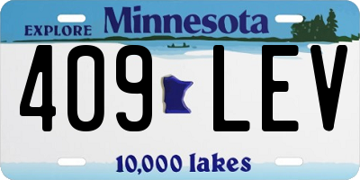 MN license plate 409LEV