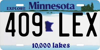 MN license plate 409LEX