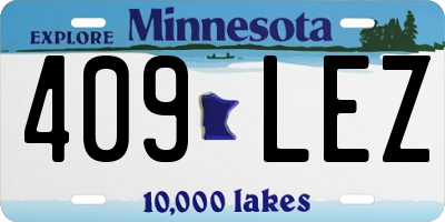 MN license plate 409LEZ