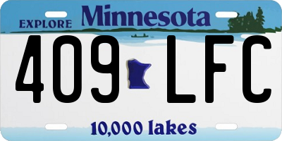 MN license plate 409LFC
