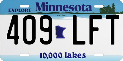 MN license plate 409LFT