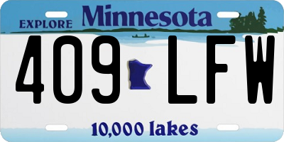 MN license plate 409LFW