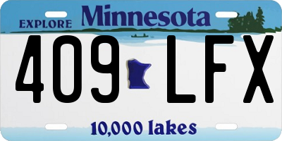 MN license plate 409LFX