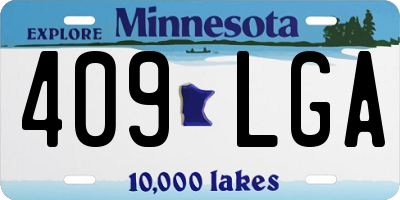 MN license plate 409LGA