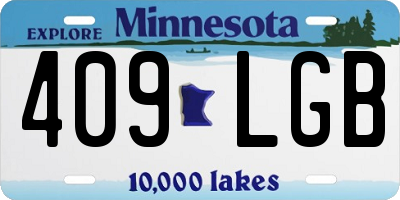 MN license plate 409LGB