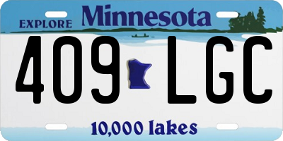 MN license plate 409LGC