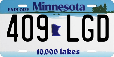 MN license plate 409LGD