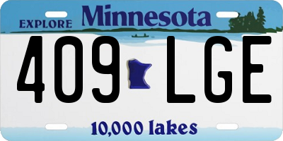 MN license plate 409LGE