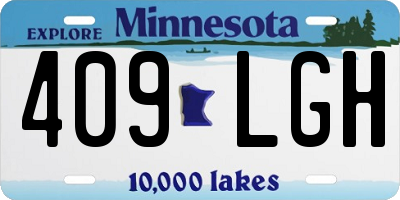 MN license plate 409LGH