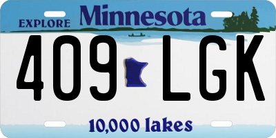 MN license plate 409LGK