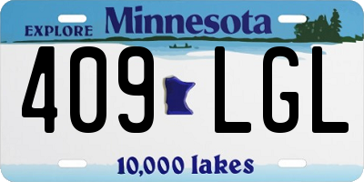 MN license plate 409LGL