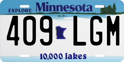 MN license plate 409LGM