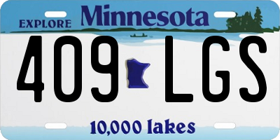 MN license plate 409LGS