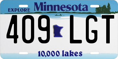 MN license plate 409LGT