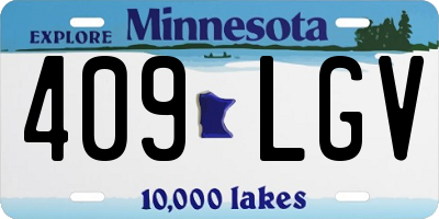MN license plate 409LGV