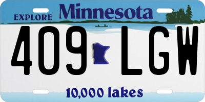 MN license plate 409LGW