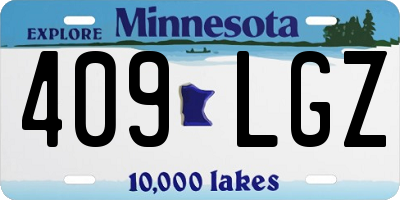 MN license plate 409LGZ