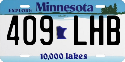 MN license plate 409LHB