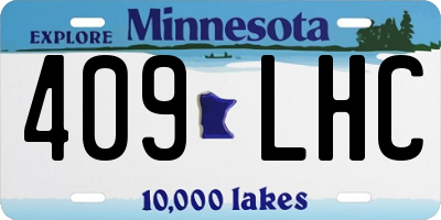 MN license plate 409LHC