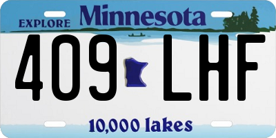 MN license plate 409LHF