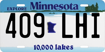 MN license plate 409LHI