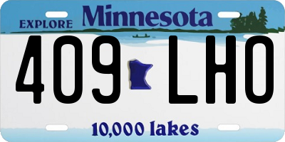 MN license plate 409LHO