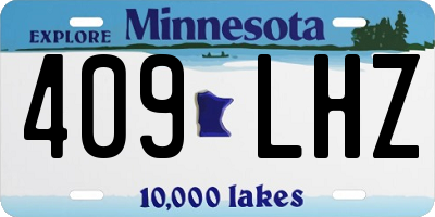 MN license plate 409LHZ